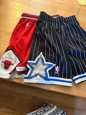 NBA Kids Basketball Shorts - Black & Red set of 2